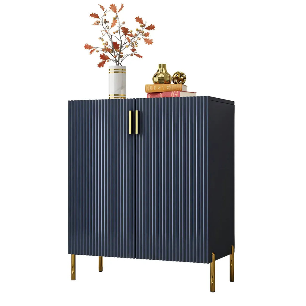 Contemporary Blue Wooden Shoe Storage Cabinet