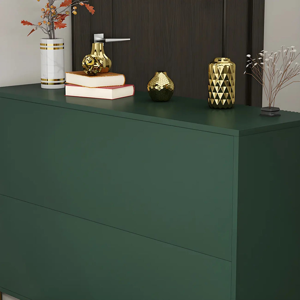 Contemporary Blue Wooden Shoe Storage Cabinet