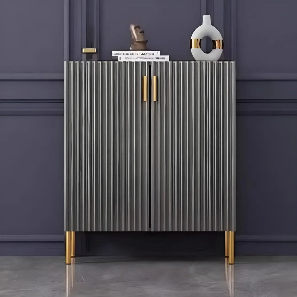Contemporary Blue Wooden Shoe Storage Cabinet