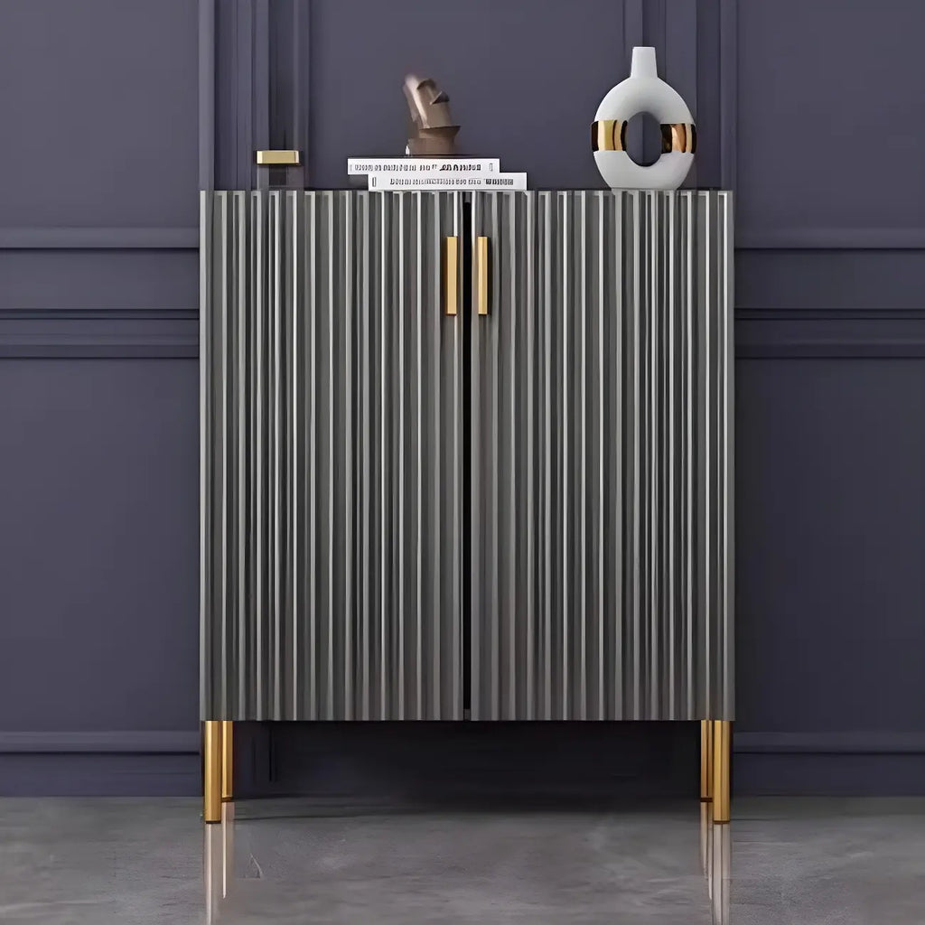Contemporary Blue Wooden Shoe Storage Cabinet