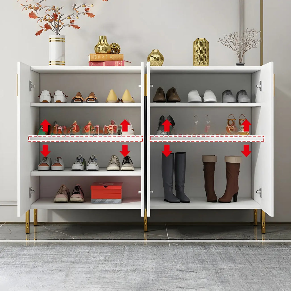 Contemporary Blue Wooden Shoe Storage Cabinet