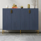 Contemporary Blue Wooden Shoe Storage Cabinet