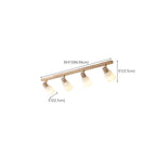 Natural Wood White Cone Glass Adjustable Semi Flush Track Light