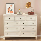 Elegant Classic Lacquered White Brown Wooden Storage Chest