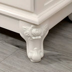 Elegant Classic Lacquered White Brown Wooden Storage Chest