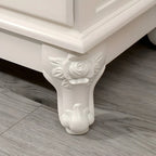 Elegant Classic Lacquered White Brown Wooden Storage Chest