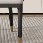 Modern Genuine Leather Sloped Arms Low Back Dining Chair