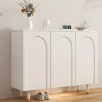 Green Wood Shoe Cabinet with Adjustable Shelves