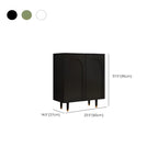 Green Wood Shoe Cabinet with Adjustable Shelves