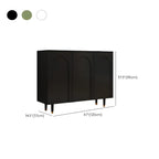Green Wood Shoe Cabinet with Adjustable Shelves