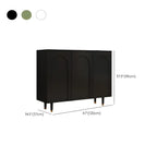 Green Wood Shoe Cabinet with Adjustable Shelves