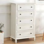 Elegant Classic Lacquered White Brown Wooden Storage Chest