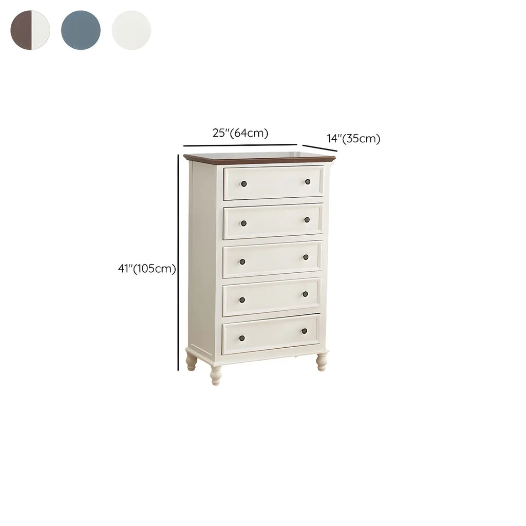 Elegant Classic Lacquered White Brown Wooden Storage Chest