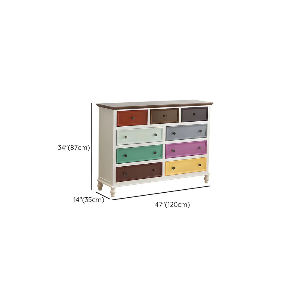 Elegant Classic Lacquered White Brown Wooden Storage Chest