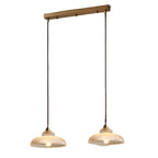 2-Light Modern Gold Glass Dome Island Pendant Light for Kitchen