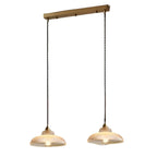 2-Light Modern Gold Glass Dome Island Pendant Light for Kitchen