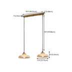 2-Light Modern Gold Glass Dome Island Pendant Light for Kitchen
