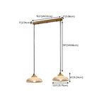 2-Light Modern Gold Glass Dome Island Pendant Light for Kitchen
