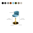 Modern Leather Adjustable Swivel Bar Stools with Back