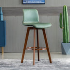Saddle Leather Counter Height Low Back Swivel Bar Stools