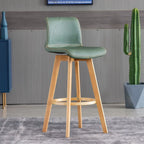 Saddle Leather Counter Height Low Back Swivel Bar Stools