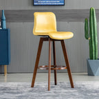 Saddle Leather Counter Height Low Back Swivel Bar Stools