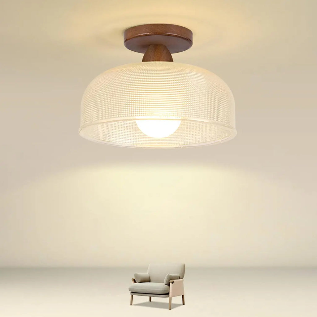 Elegant Glass LED Semi-Flush Ceiling Light for Living Room