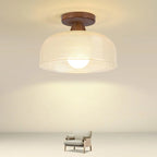 Elegant Glass LED Semi-Flush Ceiling Light for Living Room
