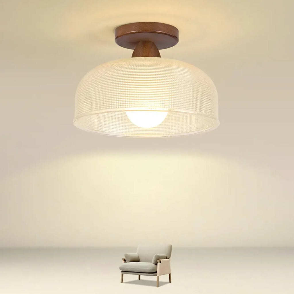 Elegant Glass LED Semi-Flush Ceiling Light for Living Room
