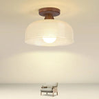 Elegant Glass LED Semi-Flush Ceiling Light for Living Room