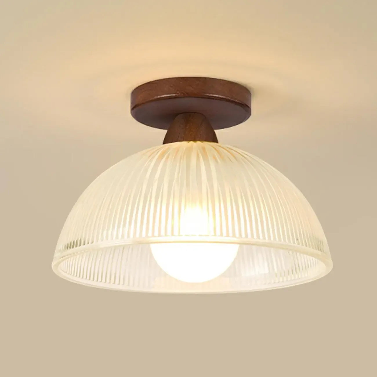 Elegant Glass LED Semi-Flush Ceiling Light for Living Room