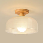 Elegant Glass LED Semi-Flush Ceiling Light for Living Room