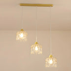 3-Light Small Elegant Gold Crystal Island Pendant Light for Kitchen