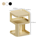 Modern Square Metal Side Table with Storage Shelves
