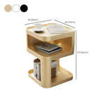 Modern Square Metal Side Table with Storage Shelves