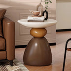 Contemporary Artistic Resin Base Side Table