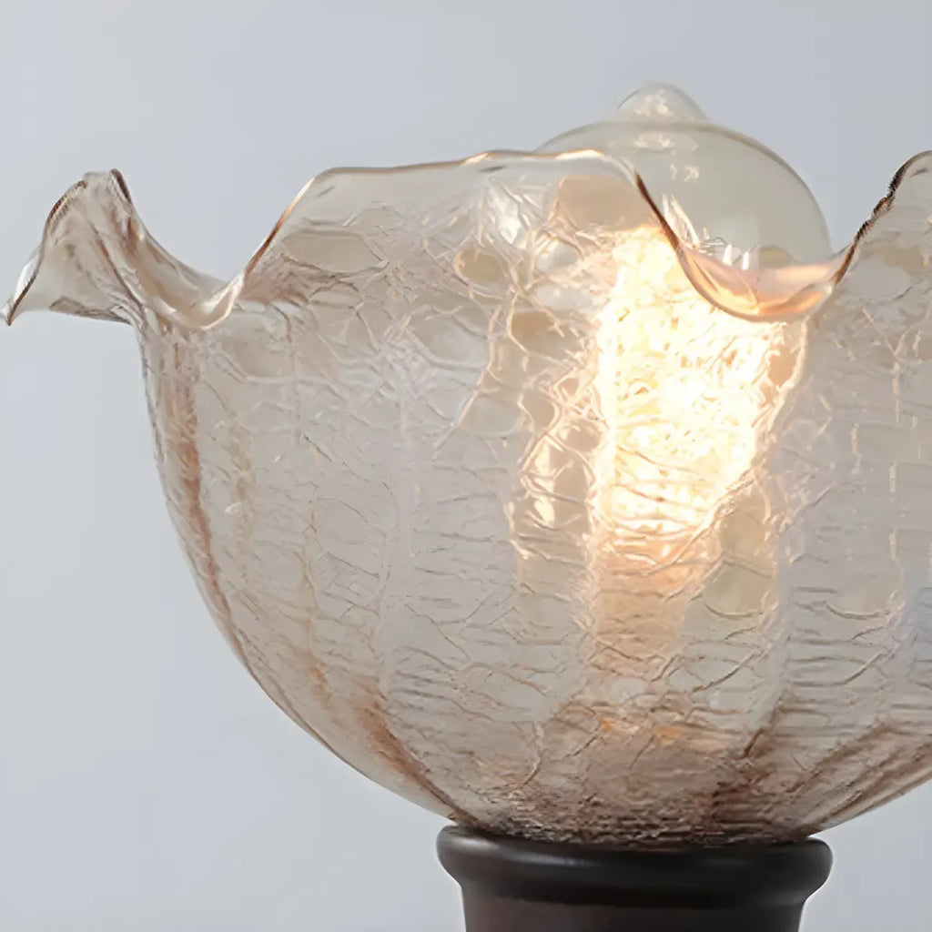 Chic Walnut Glass Semi Flush Ceiling Light for Aisle Decor