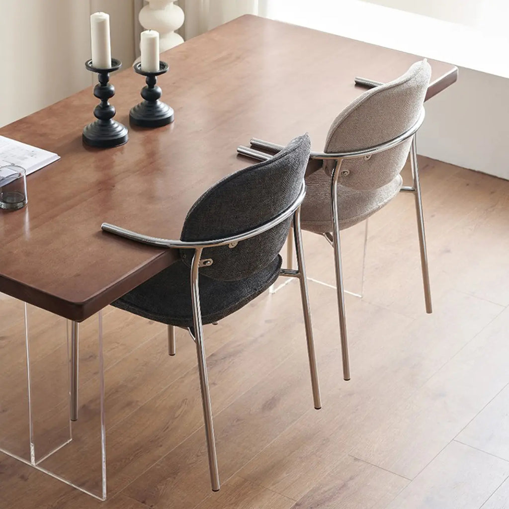 Minimalist Upholstered Armless Fabric Dining Chairs