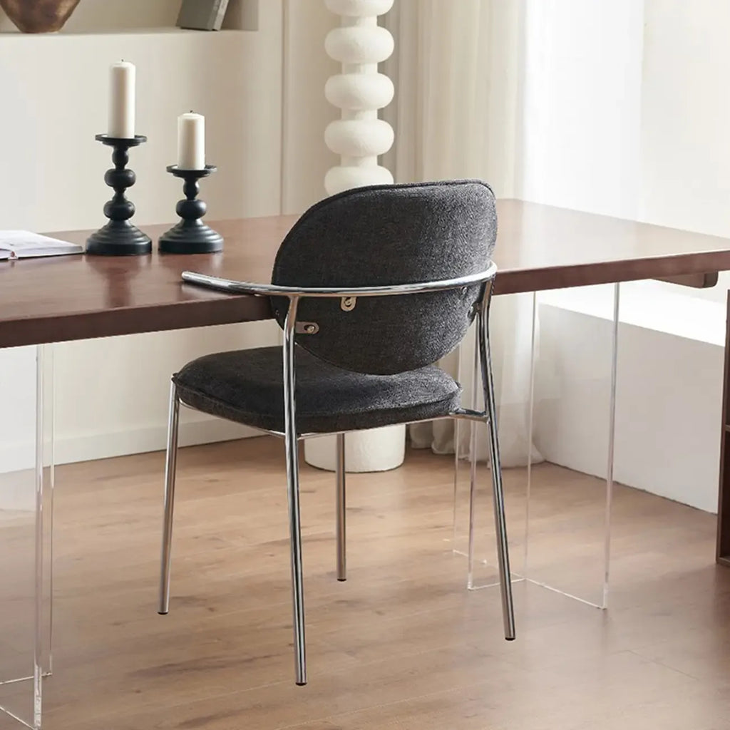 Minimalist Upholstered Armless Fabric Dining Chairs