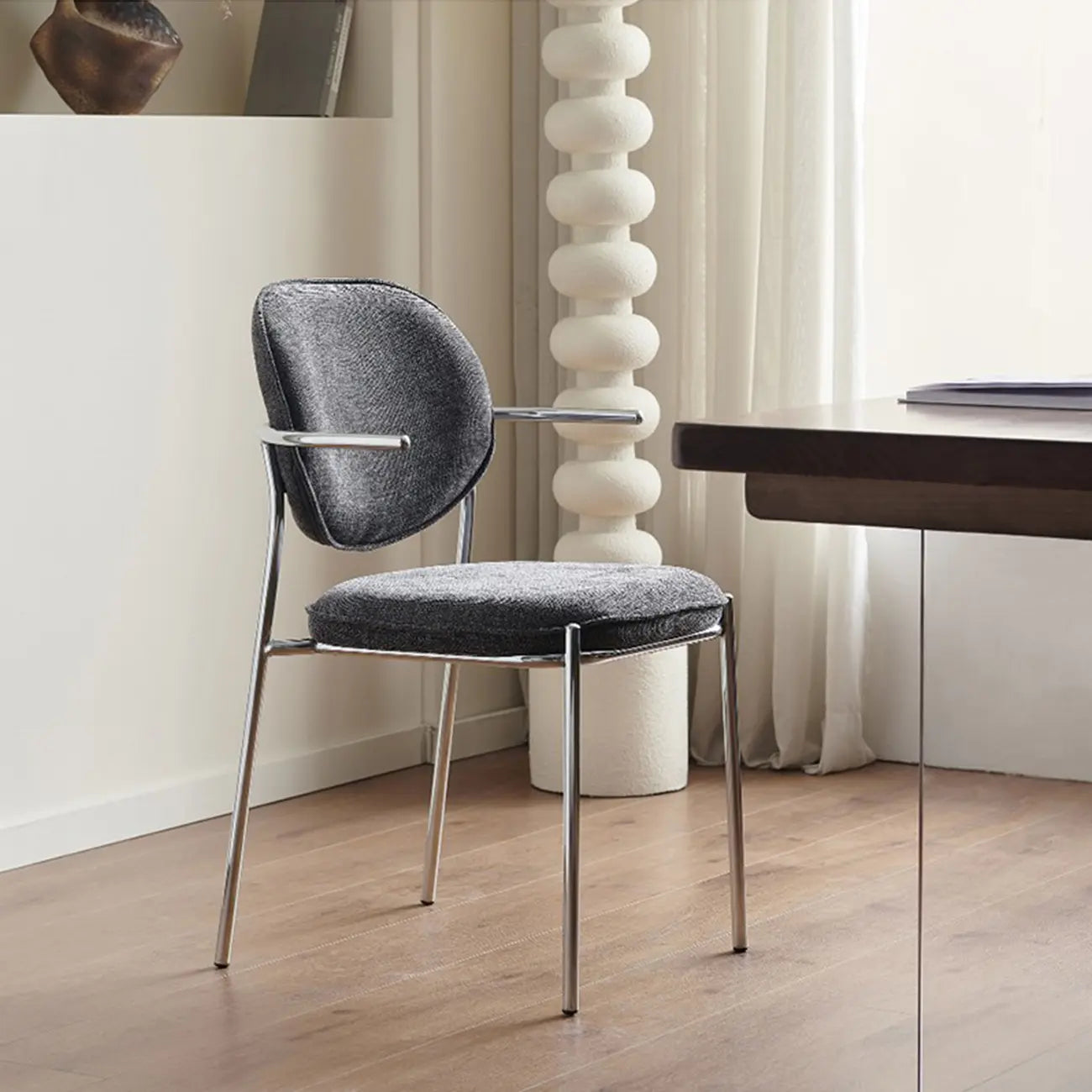 Minimalist Upholstered Armless Fabric Dining Chairs