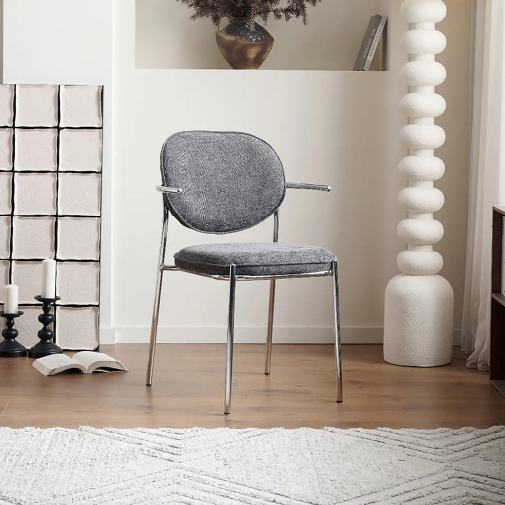 Minimalist Upholstered Armless Fabric Dining Chairs