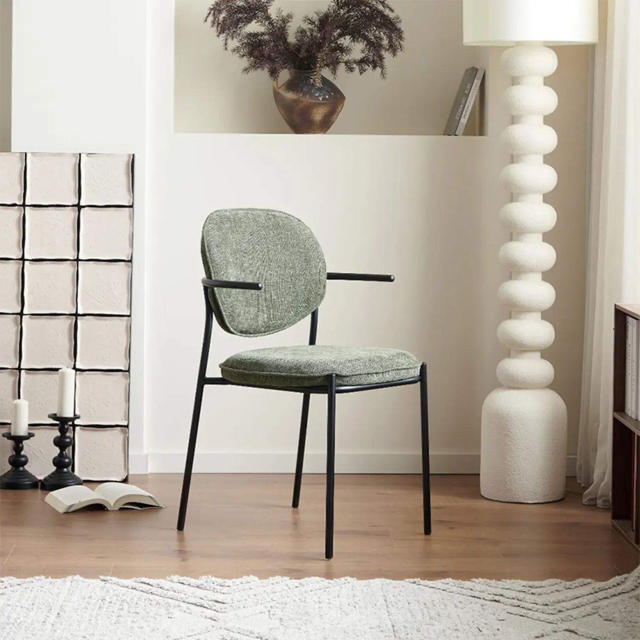 Minimalist Upholstered Armless Fabric Dining Chairs
