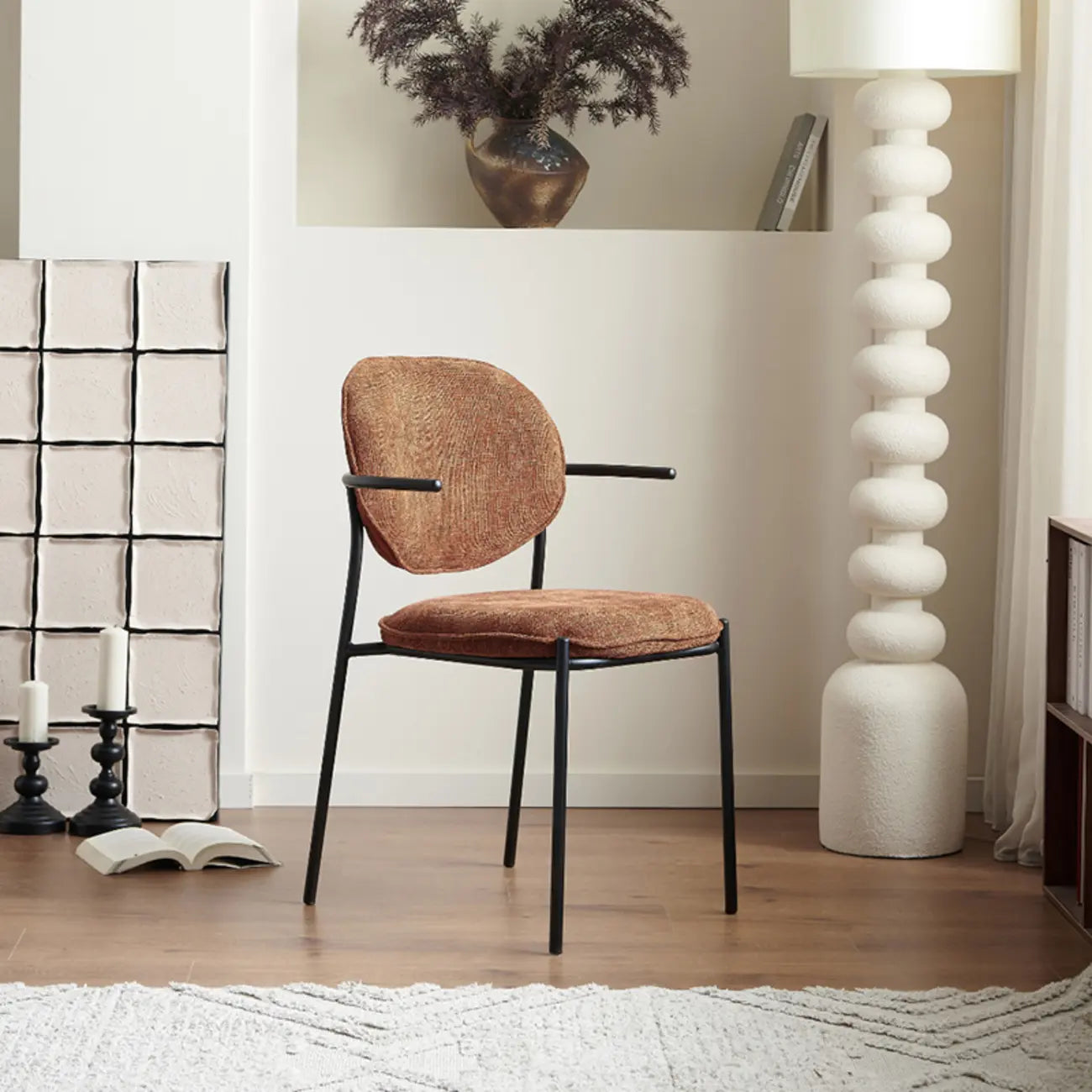 Minimalist Upholstered Armless Fabric Dining Chairs
