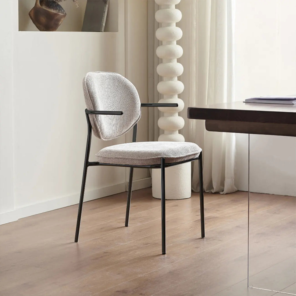Minimalist Upholstered Armless Fabric Dining Chairs