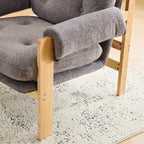 Contemporary Adjustable Gray Chenille Upholstered Accent Chair