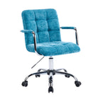 Adjustable Blue Fabric Upholstered Swivel Office Chair