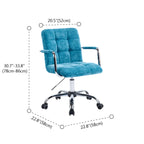 Adjustable Blue Fabric Upholstered Swivel Office Chair