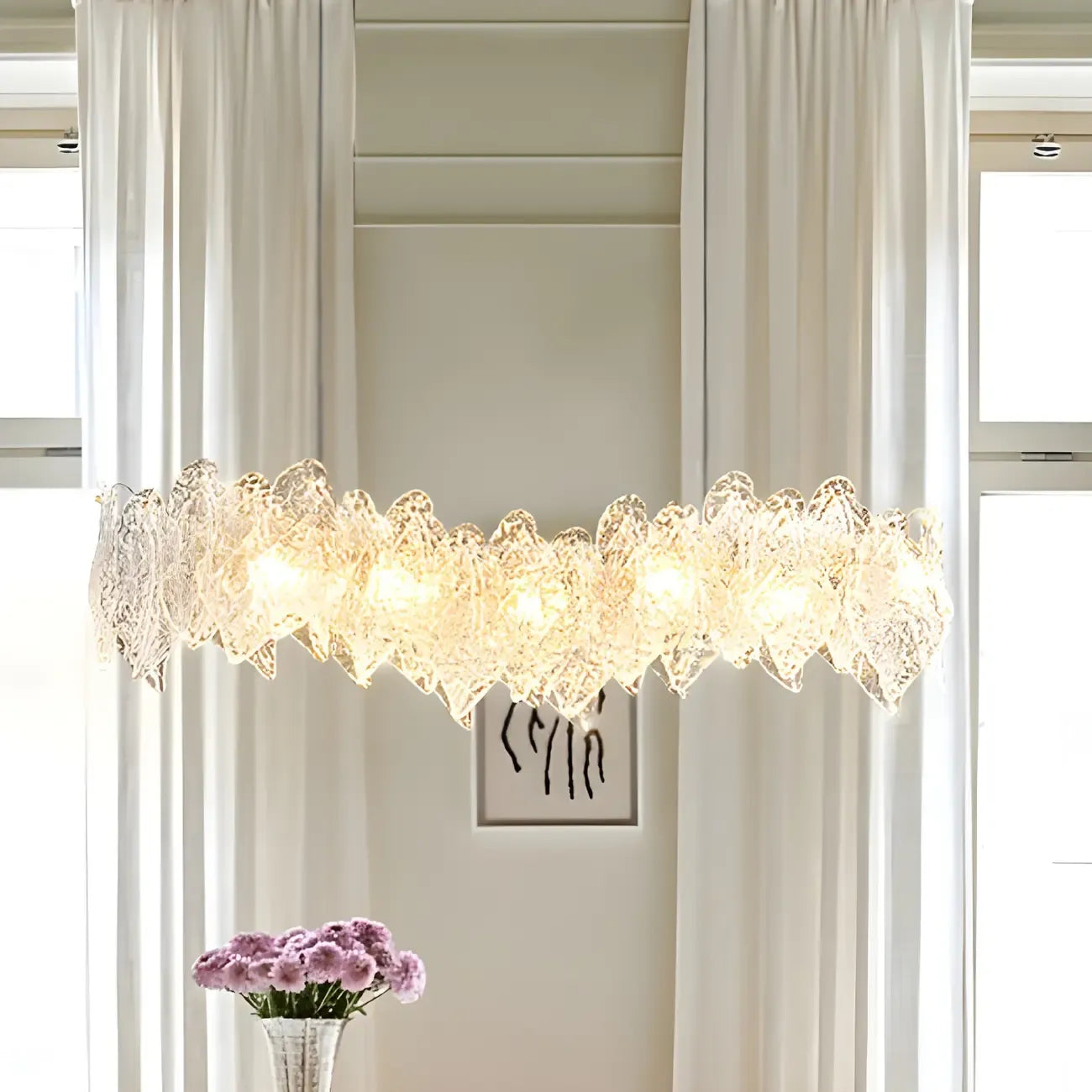 Modern Gold Glass Adjustable Kitchen Island Pendant Light