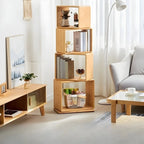 4-Tier Modern Wooden Open Cube Display Bookcase