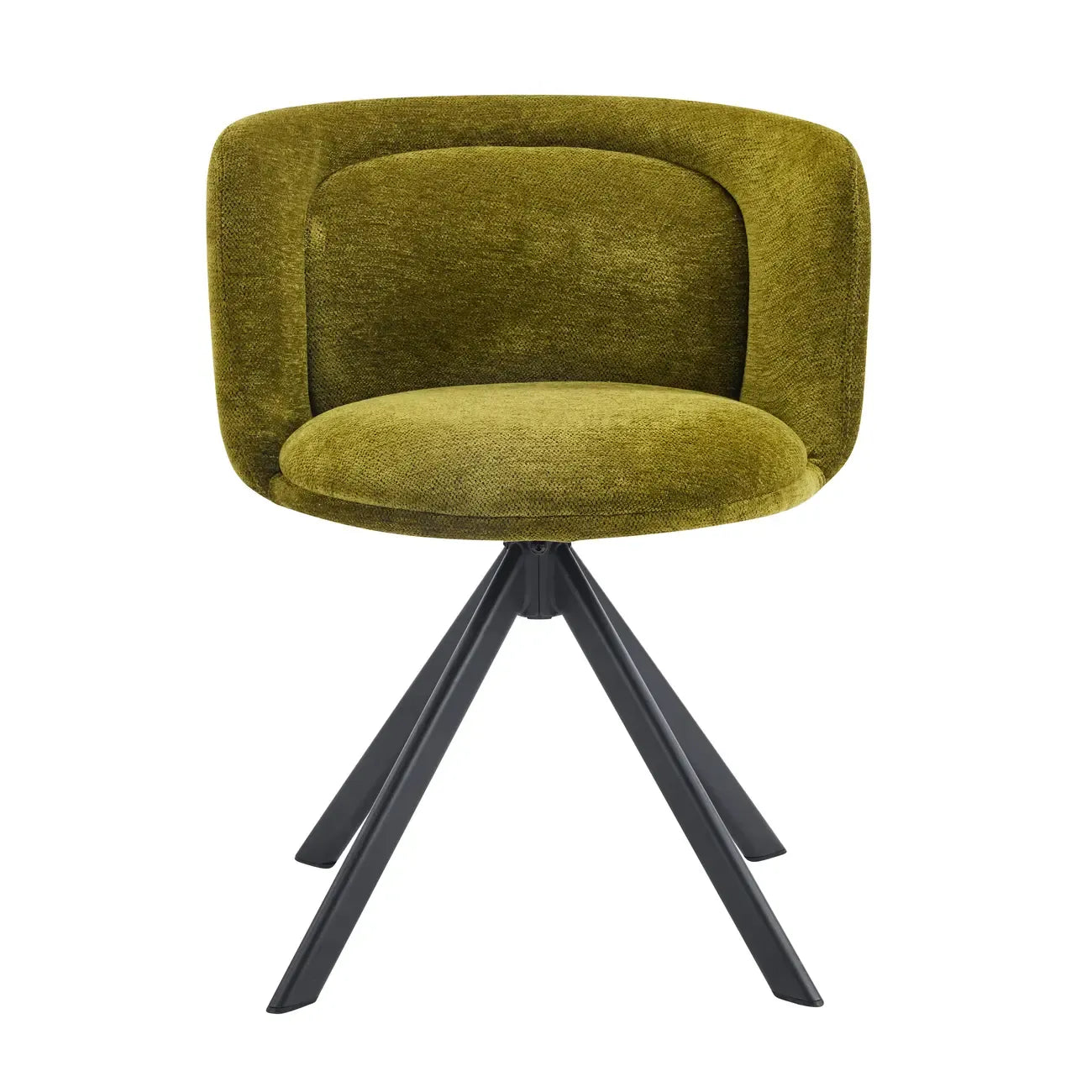 Modern Low Back Fabric Swivel Dining Chairs Set of 2
